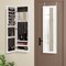 Costway Wall Door Mounted Mirrored Jewelry Cabinet Storage Organizer-Black/Brown/White